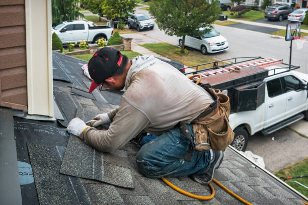 Professional Roofing technician working in Lake George, CO